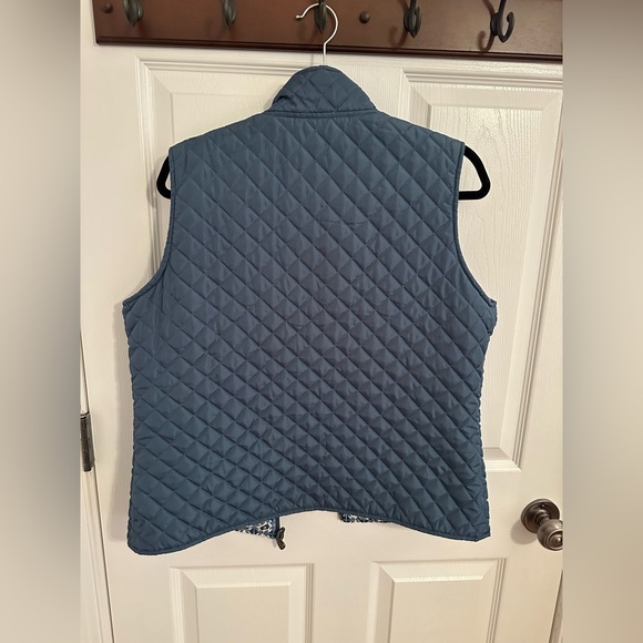 Reversible Puffer Insulation Vest Silver Pockets Zipper - Picture 6 of 11